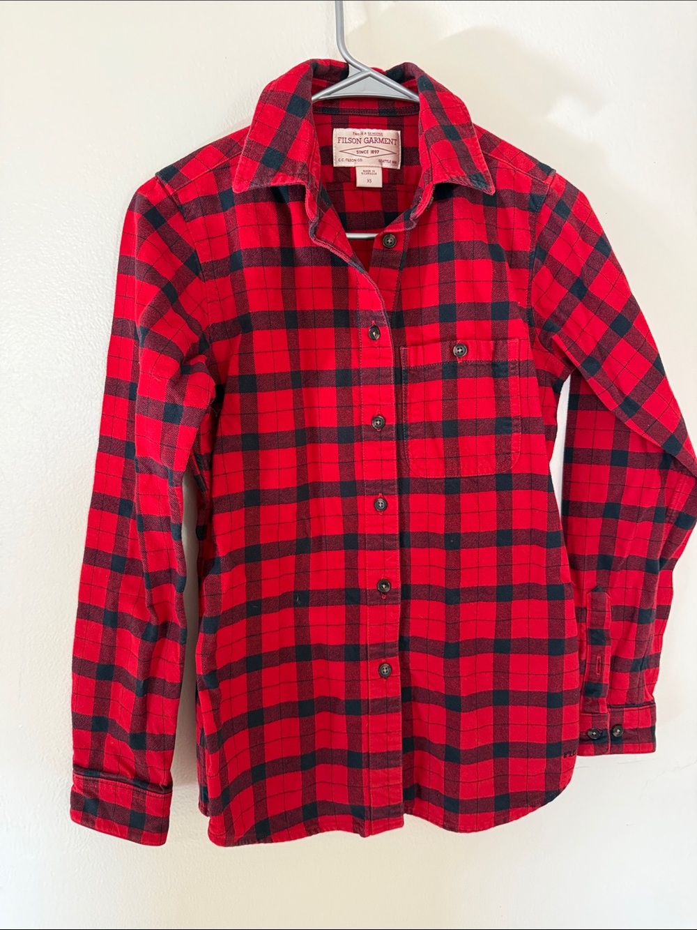 Filson Red and Black Buffalo Plaid Shirt